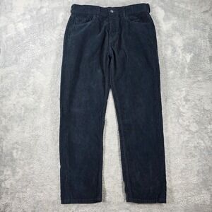YMC You Must Create Tearaway Corduroy Jeans Straight Leg Pants Navy Blue 32 Mens